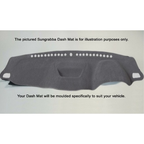 Sungrabba Dash Mat To Suit Toyota Landcruiser 100 Series MKII GX GXL Five Door Wagon 9/2002-2007 With Passenger Airbag Grey
